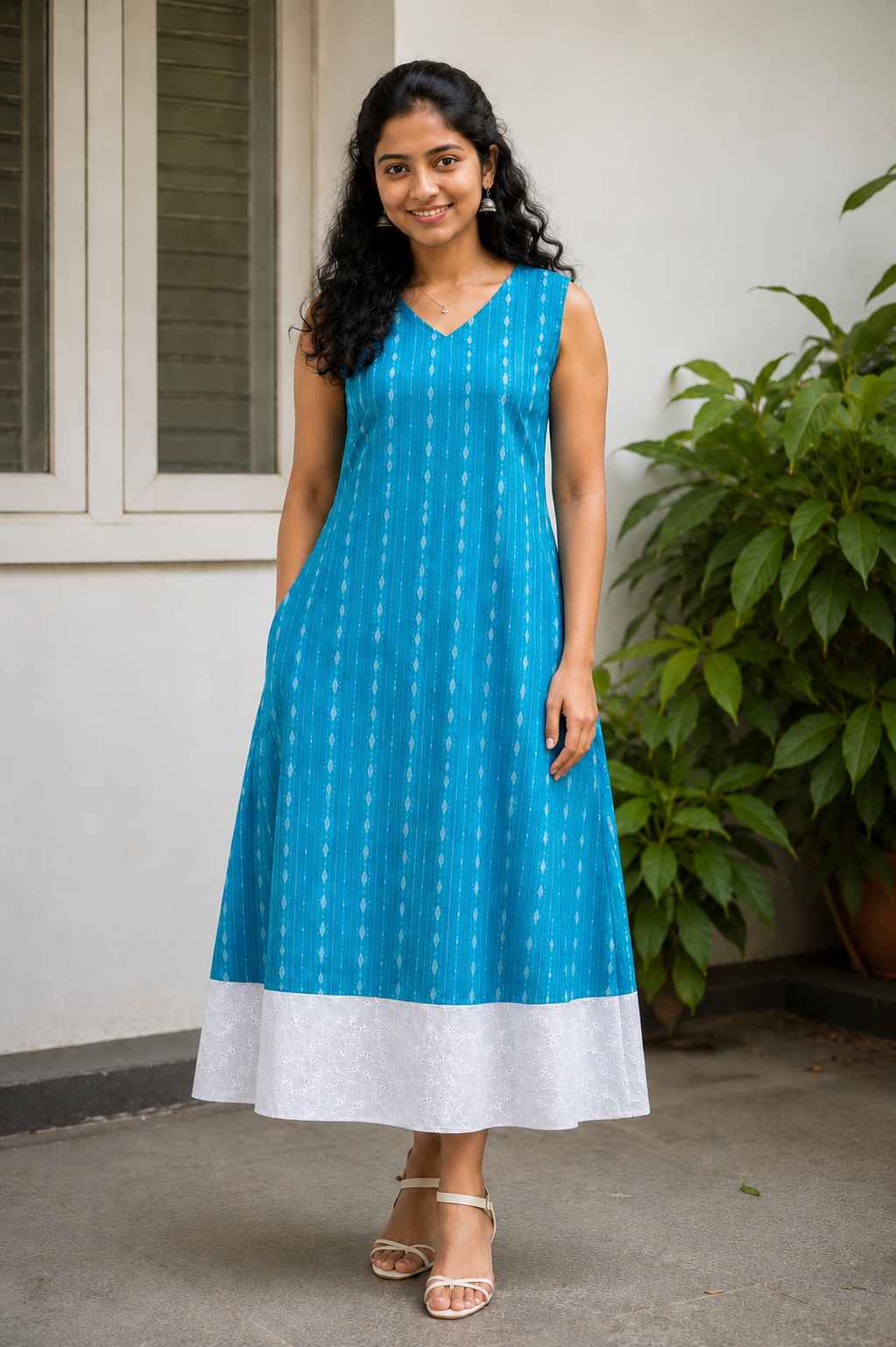 ELARA – SLEEVELESS COTTON FROCK DRESS