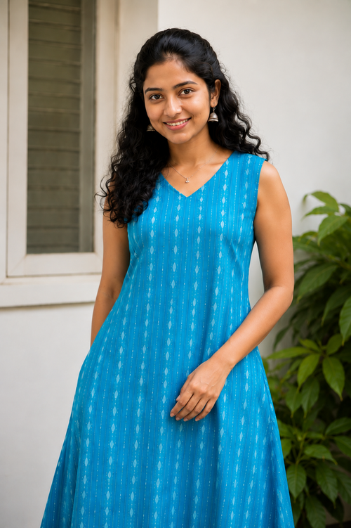 ELARA – SLEEVELESS COTTON FROCK DRESS