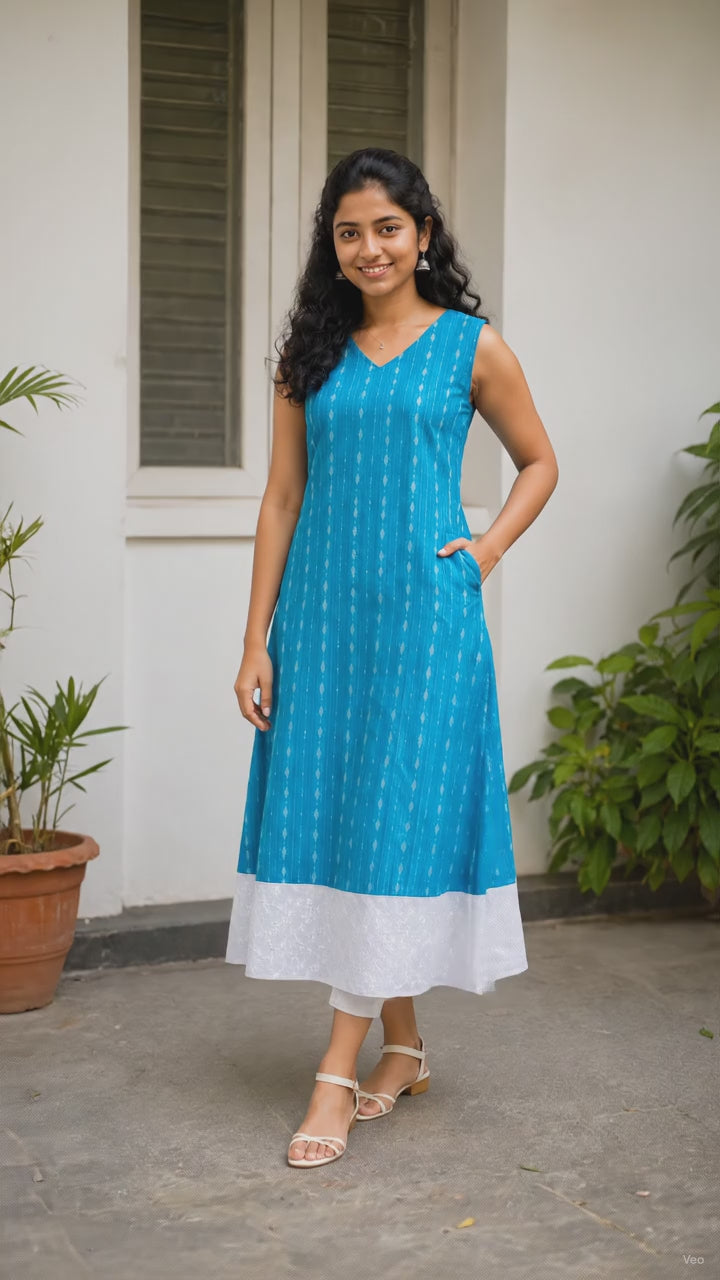 ELARA – SLEEVELESS COTTON FROCK DRESS